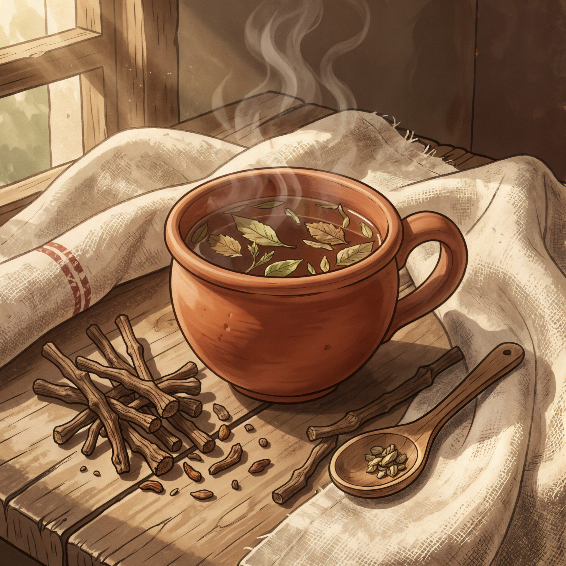 Préparation traditionnelle d'une tisane de griffe du diable